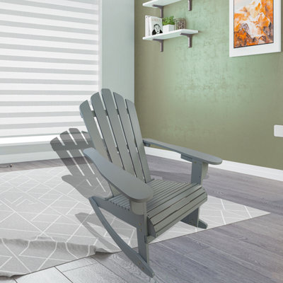 Chaise berçante inclinable en bois Adirondack