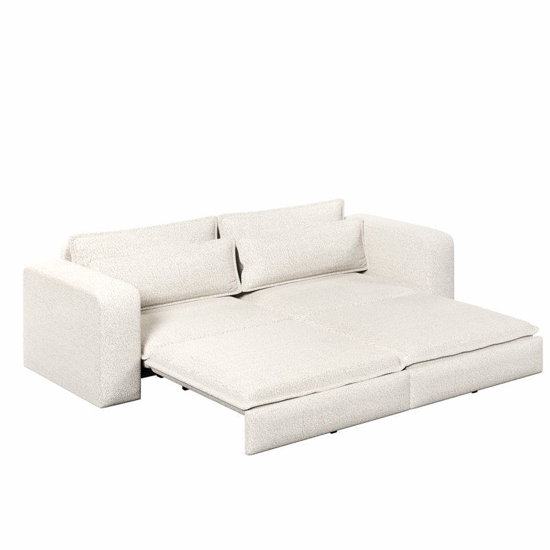 Canapé-lit convertible de 93 pouces pour très grand lit, canapé-lit gigogne 3 en 1 avec méridienne et 2 coussins lombaires, idéal pour la vie moderne et l'efficacité de l'espace