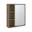 Armoire de salle de bain avec miroir Tonsina - Armoire à pharmacie avec 6 tablettes ouvertes et porte coulissante en miroir - Salle de bain