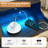 RGB LED Nightstand with Outlets & USB - Adjustable Color Lighting Bedside Table,Rattan Side Table with 2 Drawers Storage