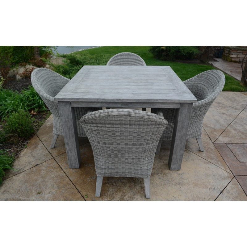 Vienna Wicker Outdoor Dining Armchair, Gray, Cast Charcoal/Gray
