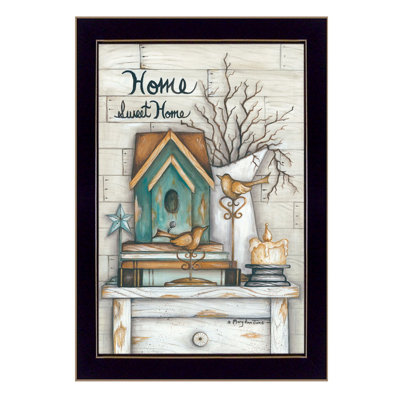 «Home Sweet Home», art mural encadré pour le salon, décoration murale par Mary June, cadre noir