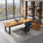 Brown L-Shaped Solid Wood desks-107440732