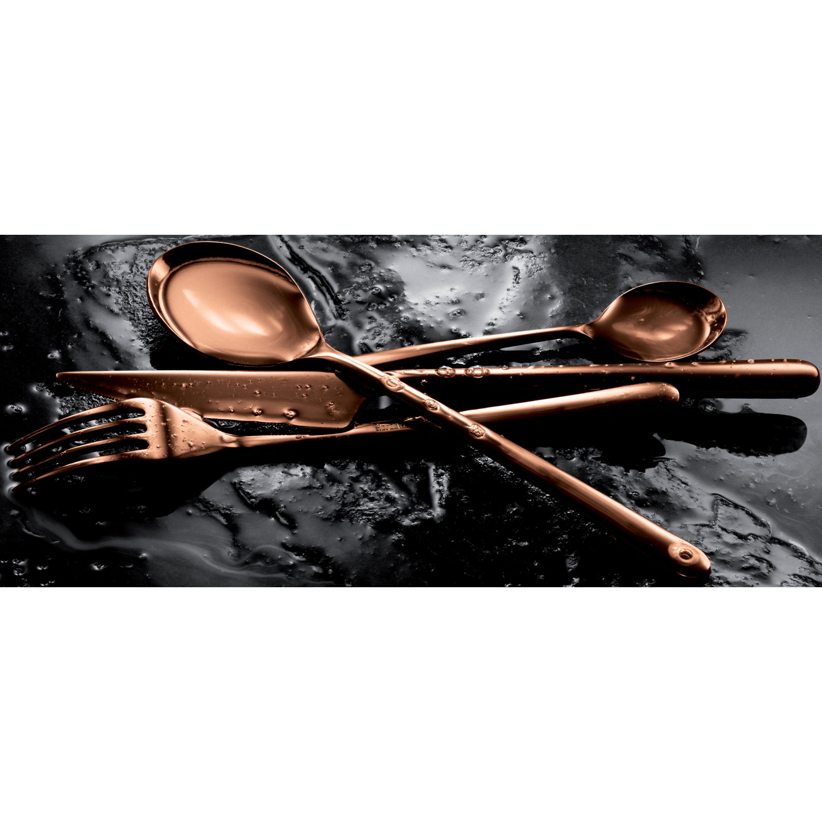Linea Stainless Steel Salad Servers, Bronze