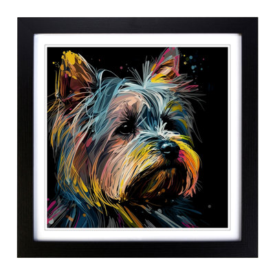 Yorkshire Terrier Abstract Expressionism - Framed Print