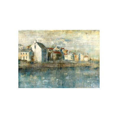 «Coastal Village» par Alexys Henry - peinture sur toile tendue