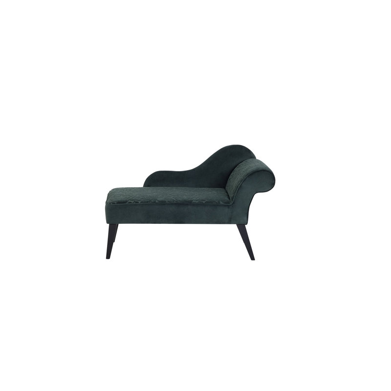 Ava Upholstered Chaise Lounge, Green, Right Hand