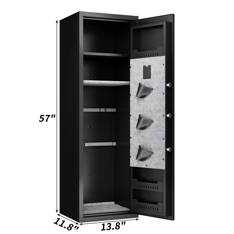 Sécuritaire pour la maison -, déverrouillage électronique rapide d'empreintes digitales, cloison amovible, aucun assemblage, pistolets à fusil noir, accès rapide, assemblage requis,