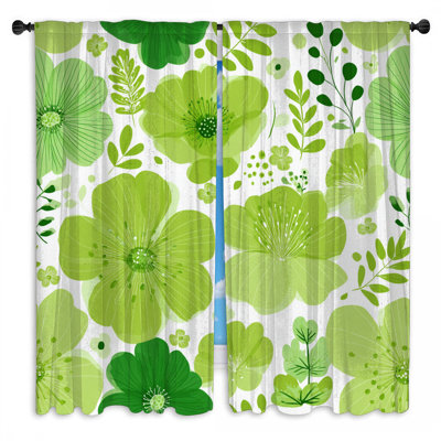 Rideaux de fenêtre à motif floral obscurcissant et obscurcissant - 2 panneaux