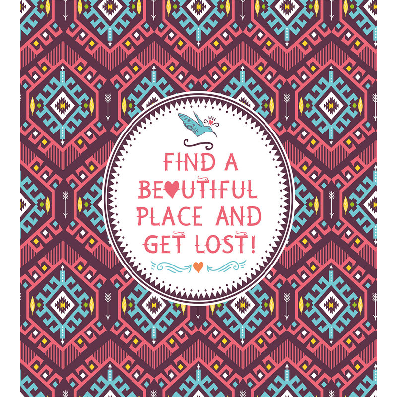 Twin Dark Coral Turquoise Tribal Duvet Cover Set