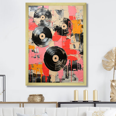 Disque vinyle rose II - Art mural disques vinyle