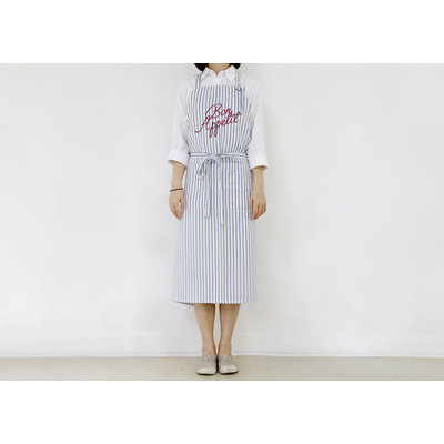 Blue Stripe Bib Apron