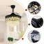 Ventilateur de lustre noir de luxe à facettes diamantées - Éclairage intelligent de 3 ct, pales cachées, esthétique géométrique moderne