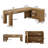  78.8" L Shaped Executive Desk with Storage Cabinets and 2-Tier Shelf