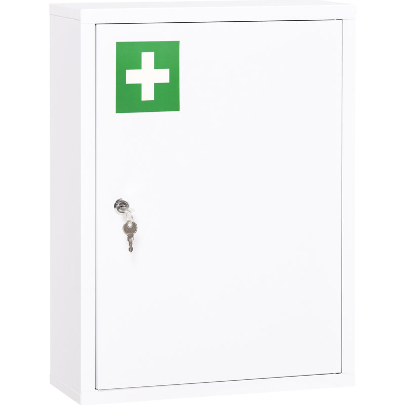 Armoire murale de salle de bain et de cuisine 16 po x 21 po, verrouillable, acier à 3 niveaux, blanc, garde l'armoire sécurisée avec serrure 16 po x 21 po, pour la cuisine, améliorez votre organisation