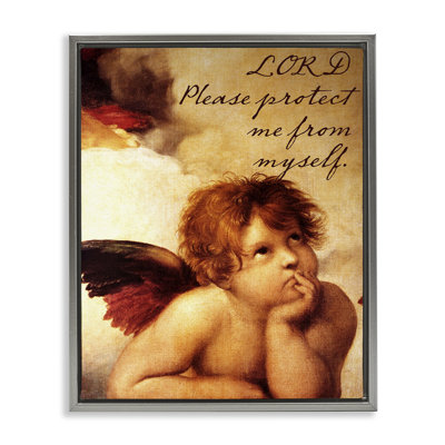 Lord Protect Me with Cherub Floating Frame, design by Sophie 6