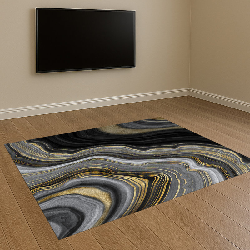 Marble Area Rug, Runner 70 x 140 cm