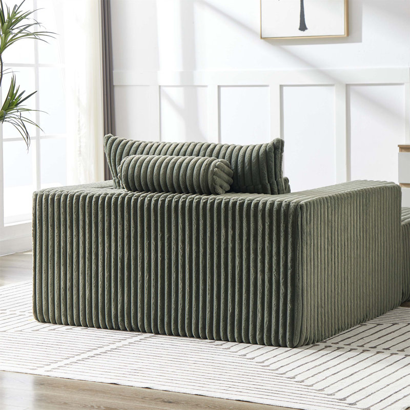Comfortable Corduroy Sponge Sofa Lounge Chair with Removable Footrest for Relaxing and Enjoying Leisure Time at Home