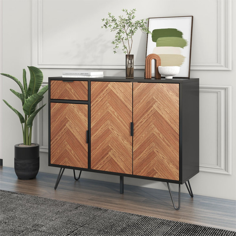 Wiltsie 90cm Sideboard, Black/Wood