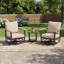 Ensemble de conversation avec chaise berçante pivotante en aluminium 3 pièces avec coussins et table d'appoint-501328065