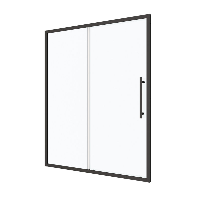 50"-54"W X 72"H Sliding Shower Door, Sliding Door, With 1/4" Tempered Glass, Matte Black