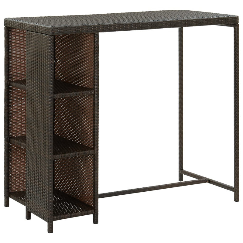 Gardette Rectangular Wicker Outdoor Bar Table , 120cm cm W 60cm cm D, Brown