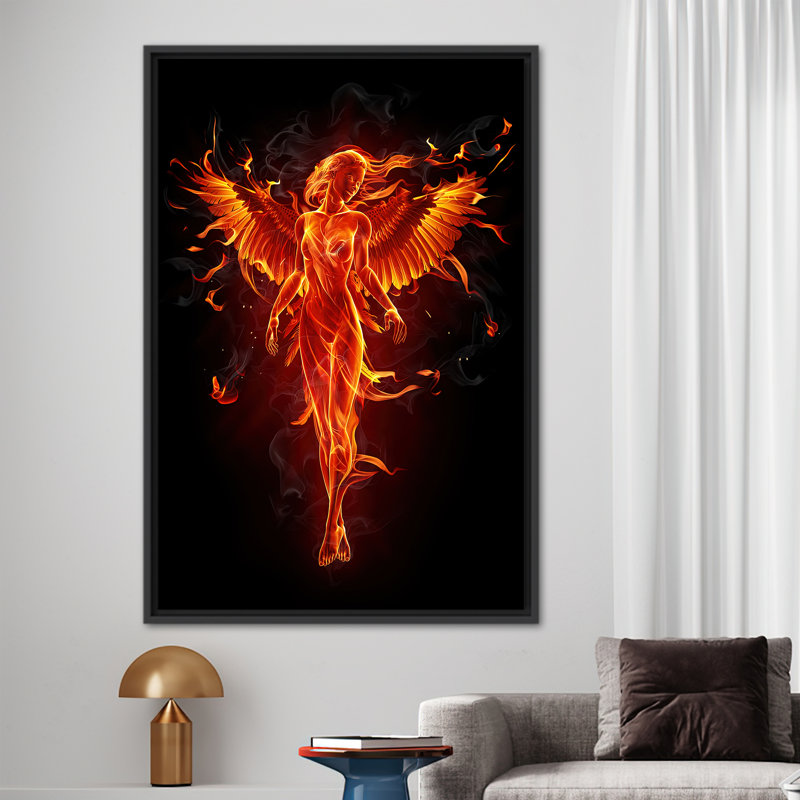 Print on Canvas, 30 cm H x 20 cm W, Black Floater Framed