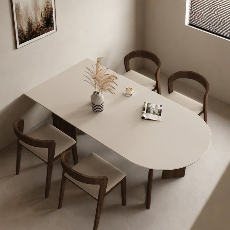 Table Minimalist Rock, blanc polaire mat, H 29,5 po x L 70,9 po x l 31,5 po