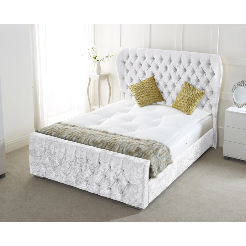 Sarai Upholstered Bed, Double (4'6), White
