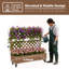 Lit de jardin surélevé avec treillis, roues et drainage - Boîte à fleurs et écran d'intimité