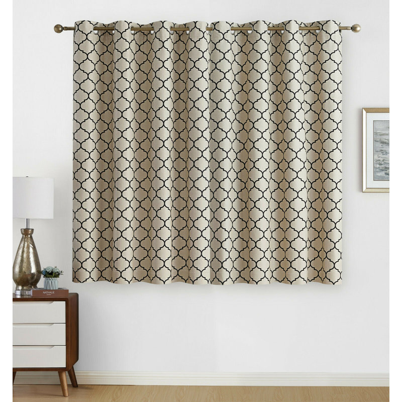 Paire de rideaux occultant et isolants avec œillets Onna, l 52" x L 63", Beige