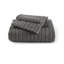 Ensemble de literie en coton de qualité supérieure 3 pièces, motif gaufré gris anthracite, confort toutes saisons pour la maison