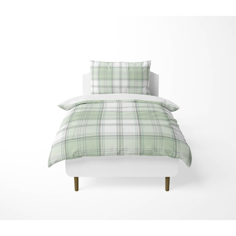 Bully Plaid Decorative Lightweight Comforter Set, Light Green