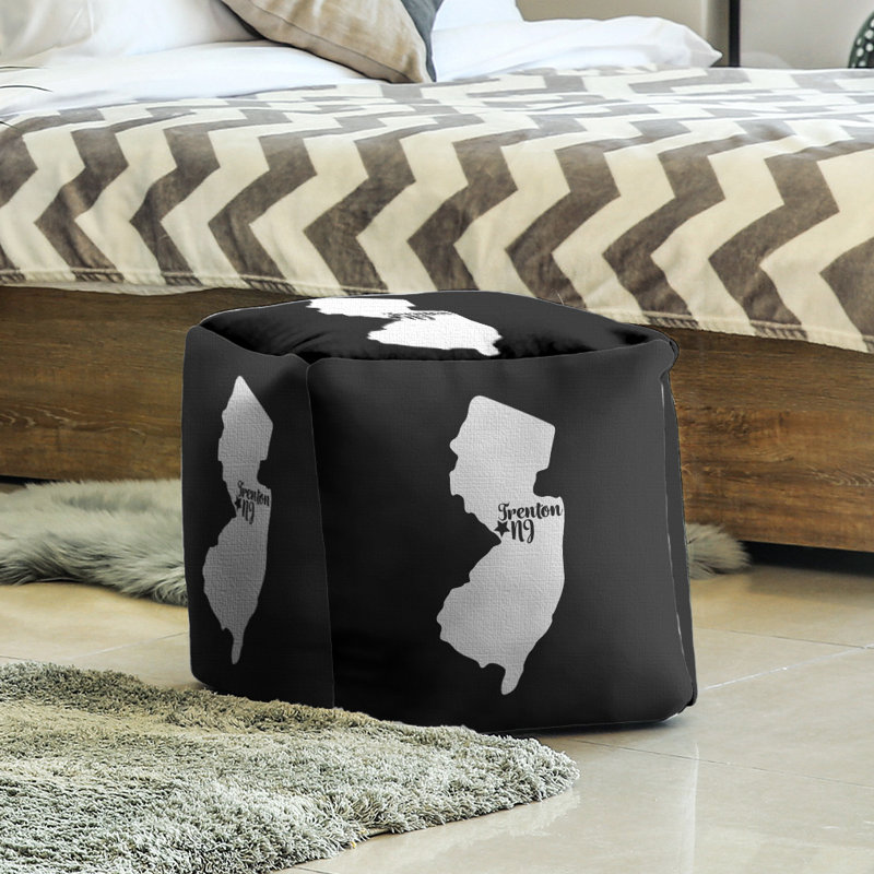 Repose-pieds à cube new jersey Trenton, Noir
