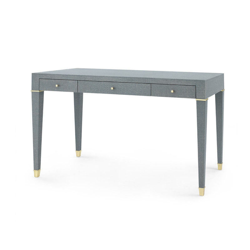 Claudette Writing Desk, Gray/Brass