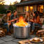 Foyer d'extérieur portatif sans fumée 27 po avec couvercle imperméable et tisonnier, foyer au bois en acier inoxydable pour patio, camping, feu de camp (argent)-991276478