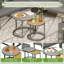Grey Outdoor Patio Backyard Furniture Garden Lounge Set With Glass Coffee Table