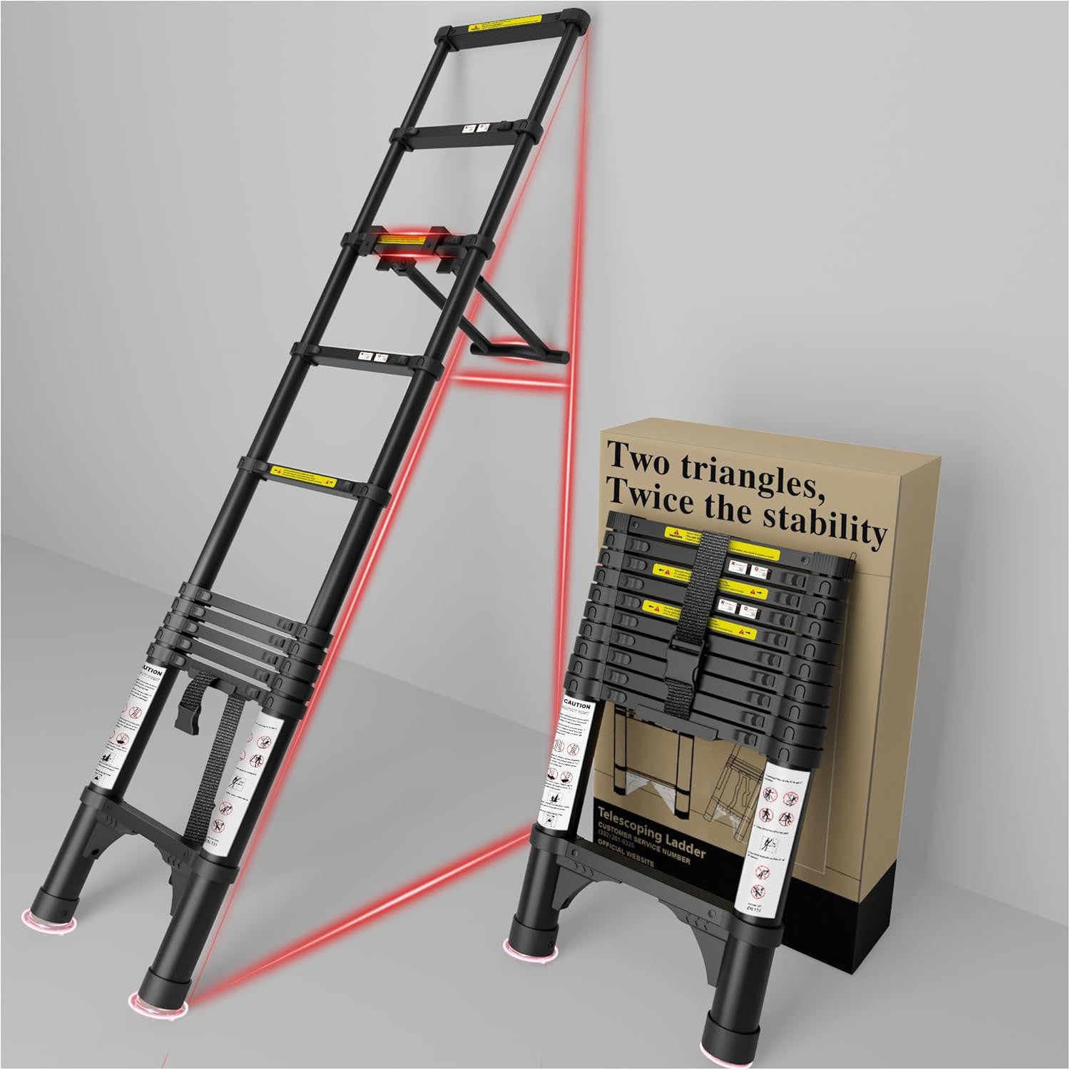 Telescoping Ladder Extension Telescopic Collapsible - 10.5 FT Rv Teles