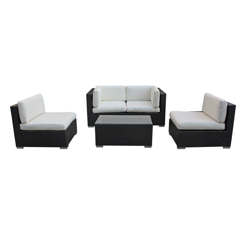 Camfora 4 - Person Patio Conversation Set with Cushions, White