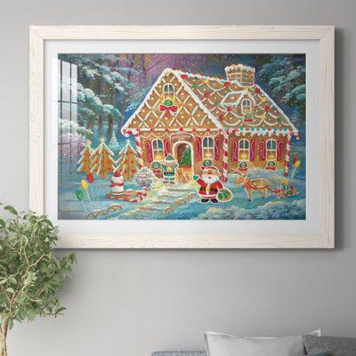 «Santa's Ginger Workshop» par J Paul, reproduction d'art sur papier encadrée