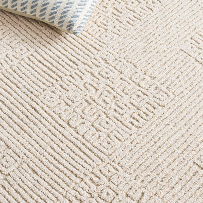 Textural 110 Hand Tufted 80% Wool; 20% Cotton Damask Rug, Rectangle 4' x 6'