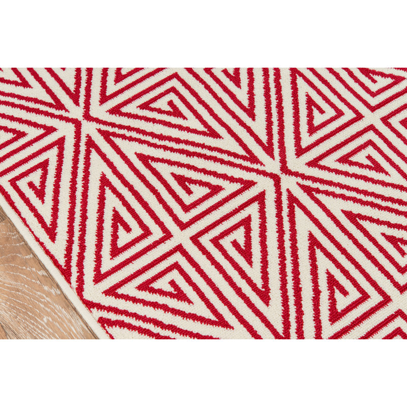 Tapis intérieur / extérieur rouge Irita, Tapis de couloir 2 pi 3 po x 7 pi 6 po