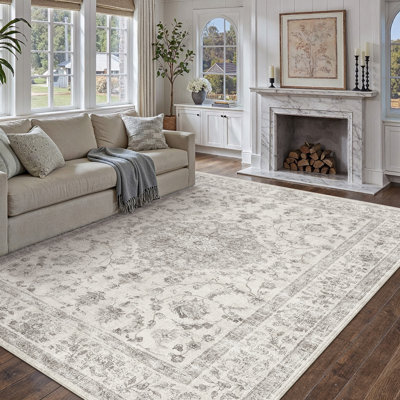 Gregorian Oriental Washable Area Rug With Non-Slip Backing