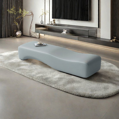 Banc rembourré en cuir Stiliyana