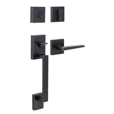 Transitonal Handle With Lever And Deadbolt Reversible Entry Set