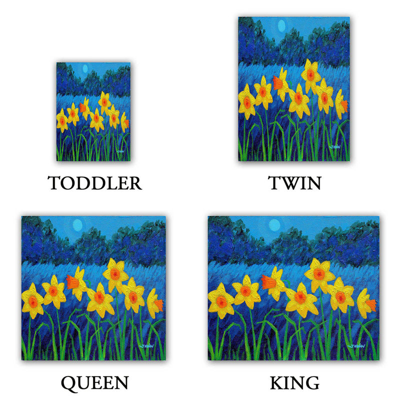 Ensemble de housse de couette moonlit daffodils, 1 housse simple + 1 taie standard