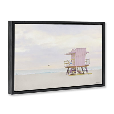 Pink Paradise Beach Floating Frame, design by Seven Trees Design