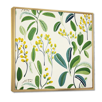 «Blossoming Retro Spring Foliage - Leaves», art mural