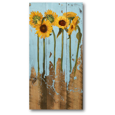 "Tournesols II", impression sur bois