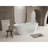 59'' Acrylic Freestanding Bathtub With Unique Diamond Pattern Design: Spacious Oval Shape,  Gloss White Finish, Chrome Overflow And Pop-Up Drain CUPC Certificate